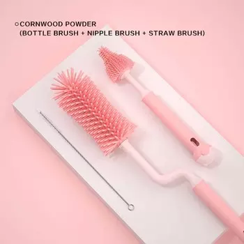 Силиконовая щетка для чистки бутылочек, детская соска, скребок для соломы, маленькая щетка, вращающаяся на 360 градусов, набор инструментов для мытья стеклянных чашек, кухонный набор инструментов