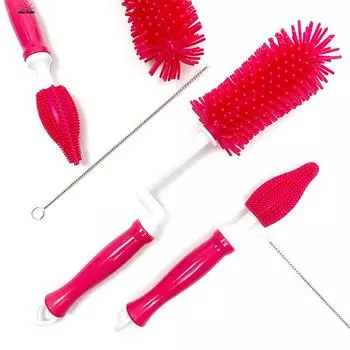 Силиконовая щетка для чистки бутылочек, детская соска, скребок для соломы, маленькая щетка, вращающаяся на 360 градусов, набор инструментов для мытья стеклянных чашек, кухонный набор инструментов жёлтый