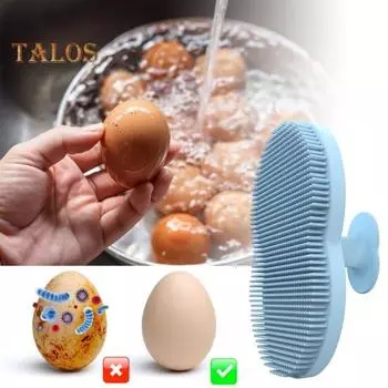 Силиконовая щетка для чистки яиц с мягкой щетиной, очиститель для яиц курицы, птицы, ручной очиститель для яиц, пятновыводитель, скребок для мытья розовый