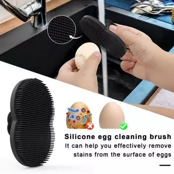 Силиконовая щетка для чистки яиц с мягкой щетиной, очиститель для яиц курицы, птицы, ручной очиститель для яиц, средство для удаления пятен, скребок для мытья, инструмент розовый