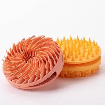 Силиконовая щетка для душа Массажер для кожи головы Двусторонняя щетка для тела с ручкой Гигиеничный зелёный