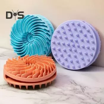 Силиконовая щетка для душа, массажер для кожи головы, двухсторонняя щетка для тела с ручкой, гигиеническая щетка для ванны 2 в 1 для тела зелёный