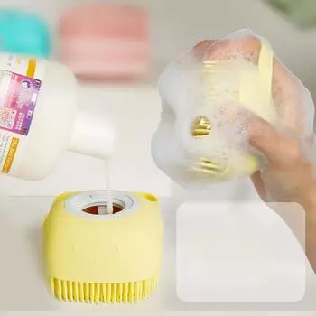 Силиконовая щетка для купания домашних животных для щенков собак, щетка для купания домашних животных 2 в 1 Мягкий силиконовый дозатор шампуня для массажа домашних животных