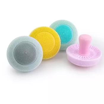 Силиконовая щетка для лица с однотонным покрытием, силиконовая отшелушивающая щетка для лица, щетка для ванны, глубокая очистка коричневый