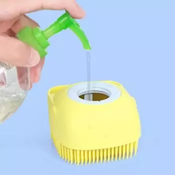 Силиконовая щетка для массажа для детей и взрослых, дозатор для геля для душа зелёный
