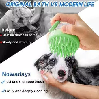 Силиконовая щетка для массажа головы и шампуня, силиконовая щетка для мытья тела, расческа для ванны S A4J3 green-one size