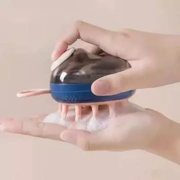 Силиконовая щетка для массажа головы, тела, кожи головы Силиконовая щетка для шампуня, расческа для мытья волос, щетка для душа, ванна, спа, массажная щетка, щетка для волос чёрный