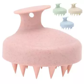 Силиконовая щетка для массажа кожи головы, домашняя портативная щетка для мытья волос, шампунь, отшелушивающее средство для кожи головы Pink