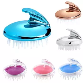 Силиконовая щетка для мытья головы, бытовая чистка кожи головы, противозудный шампунь, массажная расческа One Size розовый