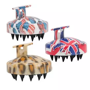 Силиконовая щетка для мытья головы, отшелушивающая щетка, мягкая щетка для душа Leopard Pattern