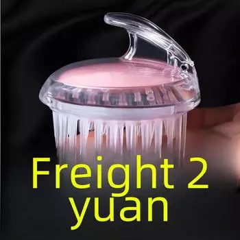 Силиконовая щетка для мытья головы с ручкой для массажа кожи головы розовый