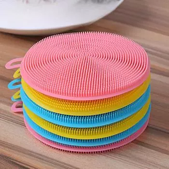 Силиконовая щетка для мытья посуды, антипригарная щетка для чистки кухонной кастрюли, силиконовая щетка для мытья посуды, салфетка для удаления артефактов синий