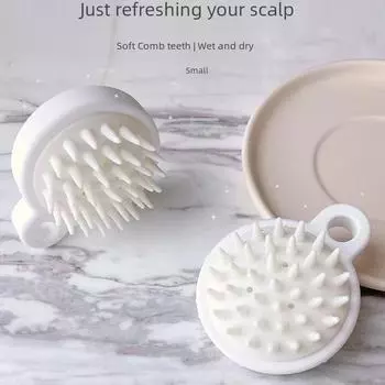 Силиконовая щетка для мытья шампунем в японском стиле: Мягкая массажная расческа для борьбы с перхотью и снятия зуда opp bag белый