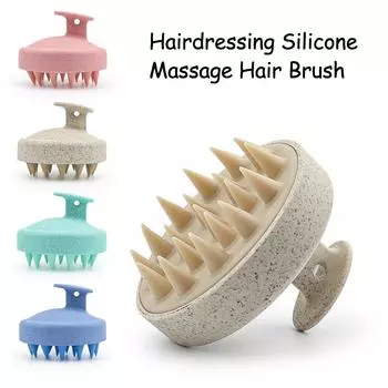 Силиконовая щетка для мытья шампуня Щетка для массажа тела Щетка для ванны и душа Парикмахерский инструмент Расческа для массажа кожи головы Расческа для мытья волос светло-зеленый