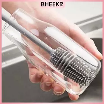 Силиконовая щетка для мытья стаканов с длинной ручкой, бытовая кухонная щетка для чистки без мертвых углов, щетка для бутылок, щетка для чистки чайников и чашек