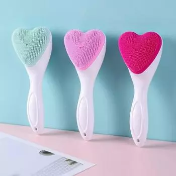 Силиконовая щетка для очищения лица, ручная портативная очищающая щетка для ванны, отшелушивающая, удаляющая черные точки, косметический инструмент для девочек