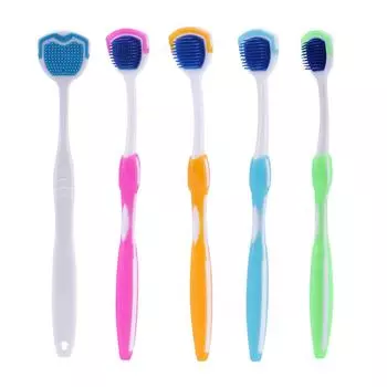 Силиконовая щетка для языка, скребок для языка, очиститель свежего дыхания, чистка полости рта розовый