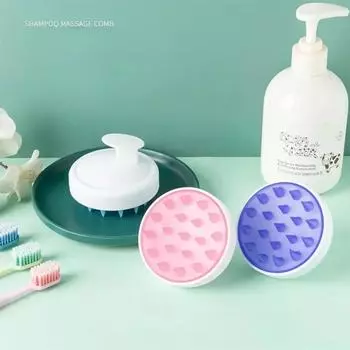 Силиконовая щетка для шампуня, головка для мытья волос, расческа для мытья волос, массажер для волос, щетка для ванны, щетка для душа, парикмахерские инструменты для салона фиолетовый