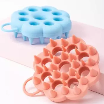 Силиконовая щетка для шампуня, массажер для сухой и влажной кожи головы, скруббер для волос, силиконовая щетина в форме цветка, щетка для ванной комнаты жёлтый