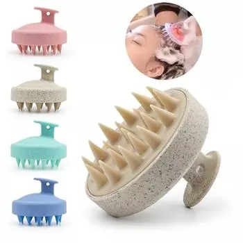 Силиконовая щетка для шампуня, массажная расческа для головы, расческа для мытья волос, массажная щетка для тела, щетка для ванны, душа, парикмахерский инструмент чёрный
