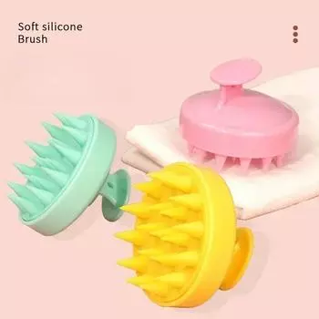 Силиконовая щетка для шампуня, массажная расческа для головы, щетки для мытья волос, щетки для тела, ванна, душ, салон, парикмахерский инструмент чёрный