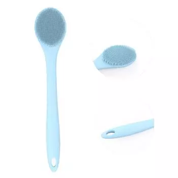 Силиконовая щетка для спины с длинной ручкой, щетка для тела, легкая, удобная в использовании, для очистки и отшелушивания кожи чёрный