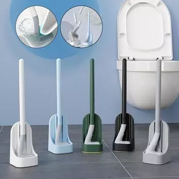 Силиконовая щетка для унитаза для гольфа, без тупика, настенная чистящая щетка с длинной ручкой One Size небесно-голубой