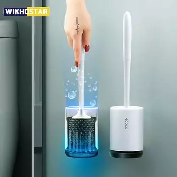 Силиконовая щетка для унитаза, глубокий очиститель, мягкая щетина, держатель для туалетной щетки для ванной комнаты, настенный подвес, бытовая гибкая щетка для чистки