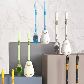 Силиконовая щетка для унитаза с основанием в форме утки, чистка на 360 градусов, настенная щетка для чистки унитаза, инструмент для чистки