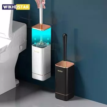 Силиконовая щетка для унитаза TPR, гибкая щетка для чистки с мягкой щетиной, без мертвых углов, щетка для унитаза, аксессуары для ванной комнаты Bristle Brush белый