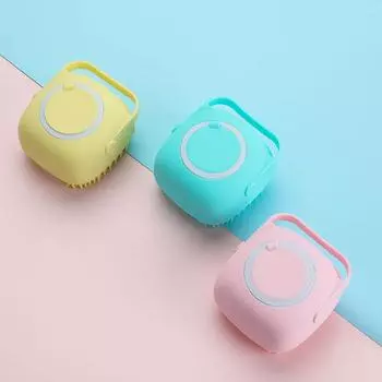 Силиконовая щетка для ванны для кошек и собак, массажный уход, мягкая щетка для ванны, может наполнять жидкость шариковой щеткой для ванны, аксессуары для домашних животных, инструмент для собак и кошек синий