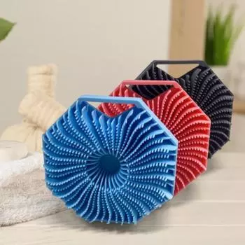 Силиконовая щетка для ванны, отшелушивающая щетка для чувствительной кожи с нескользящей ручкой, экологически чистая щетка для тела синий