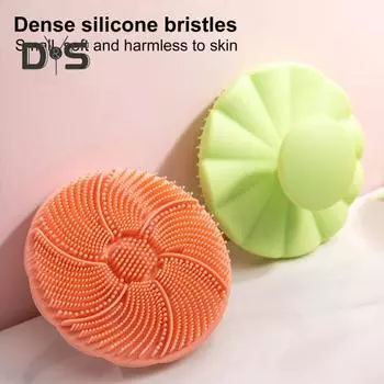 Силиконовая щеточка для лица Мягкая силиконовая щетина Щетка для очищения лица Угри, угри, поры Глубокая очистка Уход за кожей Щетка для умывания лица оранжевый