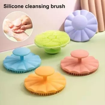 Силиконовая щеточка для лица Мягкая силиконовая щетина Щетка для очищения лица Угри, угри, поры Глубокая очистка Уход за кожей Щетка для умывания лица оранжевый