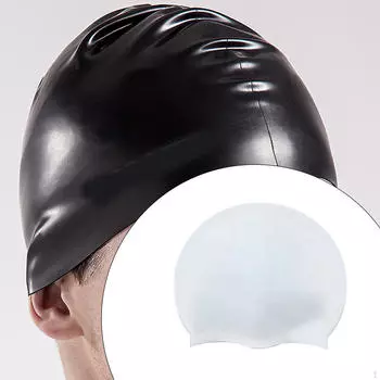 Силиконовая шапочка для купания для длинных и коротких волос, гибкая тренировочная шапочка для плавания белый