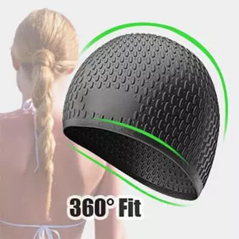 Силиконовая шапочка для плавания с высокой эластичностью и выступающими кончиками, противоскользящая, прочная, устойчивая к разрывам и не спадающая белый