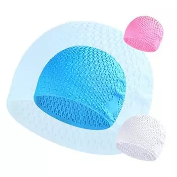 Силиконовая шапочка для плавания, удобная шапочка для купания, идеально подходит для вьющихся коротких волос средней длины, шапочка для плавания для женщин и мужчин розовый