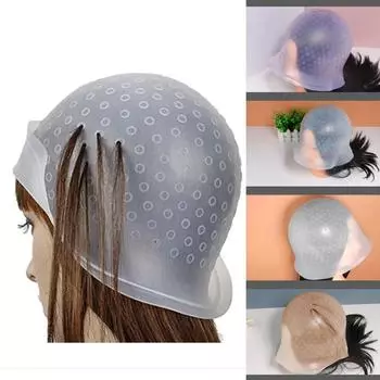 Силиконовая шапочка для волос, специальная шапочка для волос для парикмахерских, инструмент для укладки волос, прозрачная цветная запеченная масляная палочка One Size белый