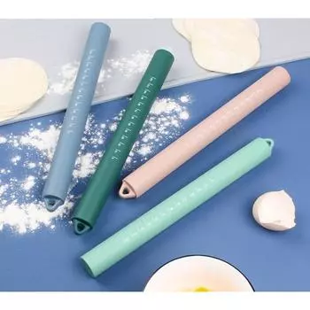 Силиконовая скалка, скалка с весами, скалка для помадки, скалка для выпечки теста для печенья, скалка для хлеба, скалка для выпечки пиццы синий