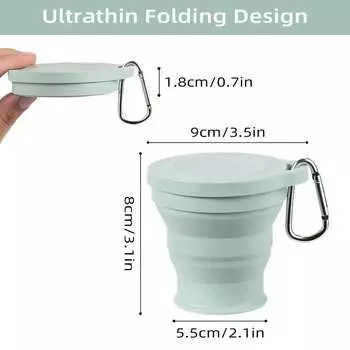 Силиконовая складная дорожная чашка Leeseph, складная чашка для кемпинга, многоразовая портативная чашка для напитков/кружка для пеших прогулок, на открытом воздухе, путешествий серый