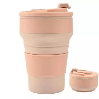 Силиконовая складная кофейная чашка 350/500 мл с соломенной герметичной крышкой, складная кофейная кружка без BPA для путешествий, пеших прогулок, пикника 350-500ML