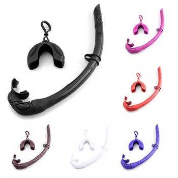 Силиконовая складная трубка с компактным чехлом для хранения для женщин и мужчин, свернутая трубка для влажного дыхания, трубка для подводного плавания фиолетовый