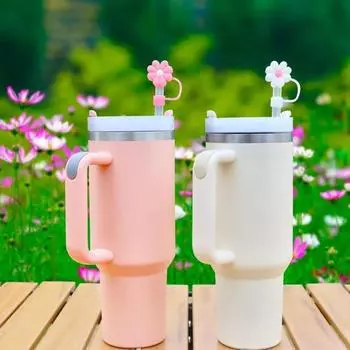 Силиконовая соломенная крышка 10 мм/0,4 дюйма в форме цветка, пыленепроницаемая, защита от насекомых, многоразовые наконечники для соломинок, крышки, забавный мультяшный стакан, аксессуары для соломенных топперов