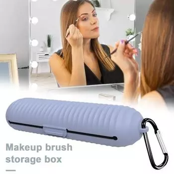 Силиконовая сумка для кистей для макияжа, большая емкость, портативный, водонепроницаемый, многофункциональный, дорожный, туалетные принадлежности, пенал для бровей, органайзер, чехол фиолетовый