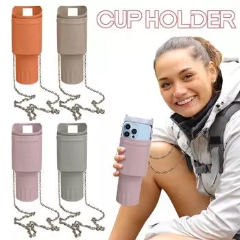 Силиконовая сумка для переноски бутылки с водой с карманом для телефона для стакана на 40 унций, водонепроницаемая неопреновая сумка-держатель для бутылки с водой с регулируемым ремешком Bollus One Size зелёный