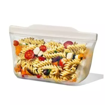 Силиконовая сумка-подставка OXO M для хранения продуктов, многоразовая, подходит для микроволновой печи, можно мыть в посудомоечной машине, 23 x 14 см, овсянка