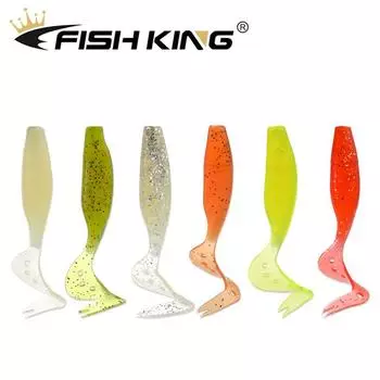 Силиконовая светящаяся приманка с мягким хвостом FTK, 5 шт., задняя приманка, джиг-приманка для воблера, 100 мм, 6,5 г, резиновая приманка, снасть для окуня 5pcs зелёный