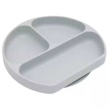 Силиконовая тарелка с присоской bumkins, японская, 6 месяцев, серая [оригинальный продукт] GD-GRY серый
