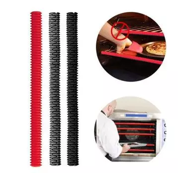 Силиконовая теплоизоляционная полоска, рукав, высокотемпературные противоожоговые полоски, защитный рукав для духовки, термический кухонный инструмент для выпечки красный