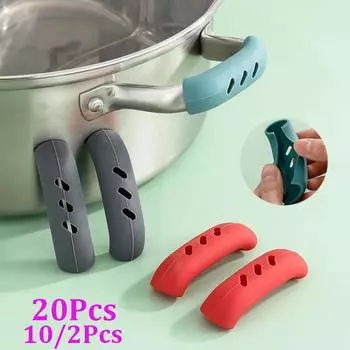 Силиконовая теплоизоляционная рукавица для духовки, перчатка для кастрюли, держатель для кастрюли, ручка для духовки, зажим для кастрюли, защищающий от перегрева, кухонные принадлежности 2Pcs красный